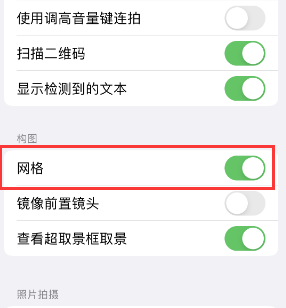 周矶办事处苹果手机维修网点分享iPhone如何开启九宫格构图功能 